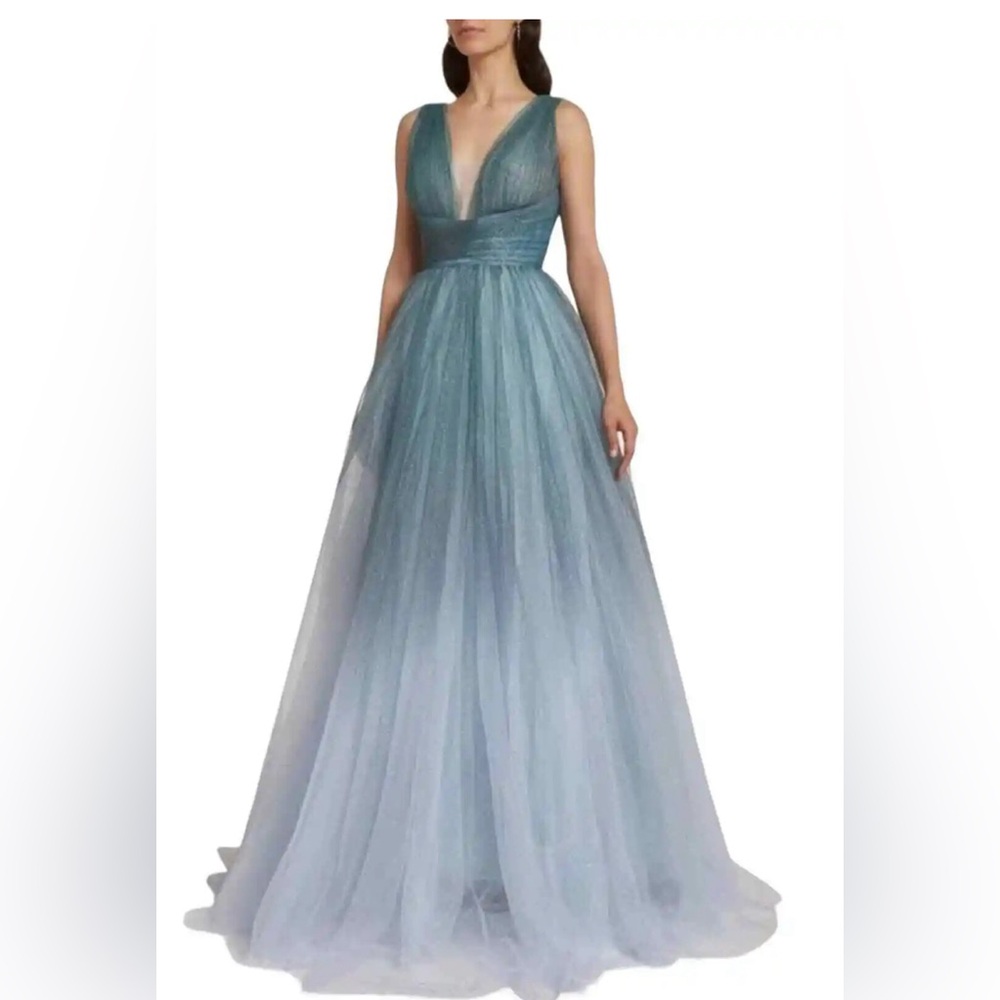 Mac Duggal Blue Maxi Dress
